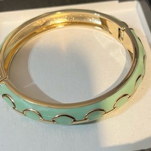Premier Design mint green/gold bangle bracelet